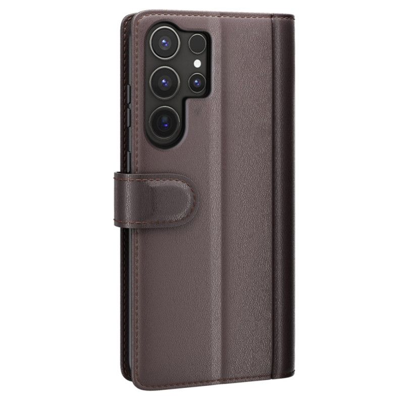 Lærdeksel Folio Deksel Samsung Galaxy S25 Ultra 5g Ekte Skinn