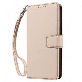 Lærdeksel Folio Deksel Samsung Galaxy S25 Ultra 5g Mobildeksel Rfid-skinnlommebok Med Stropp