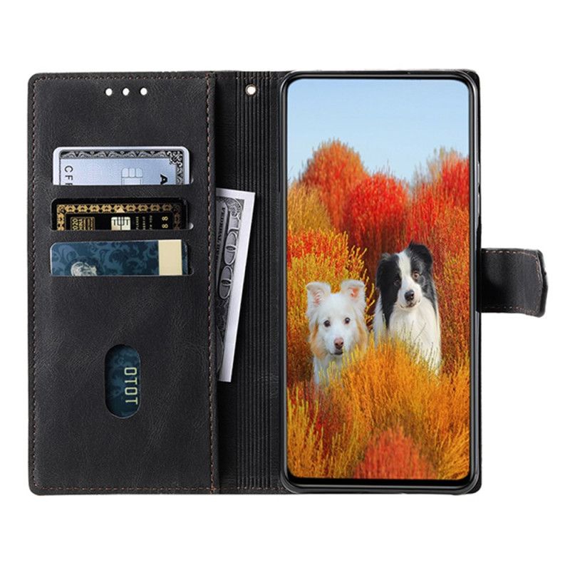 Lærdeksel Folio Deksel Samsung Galaxy S25 Ultra 5g Mobildeksel Tofarget Rfid-lommebok I Semsket Skinnstil Med Stropp