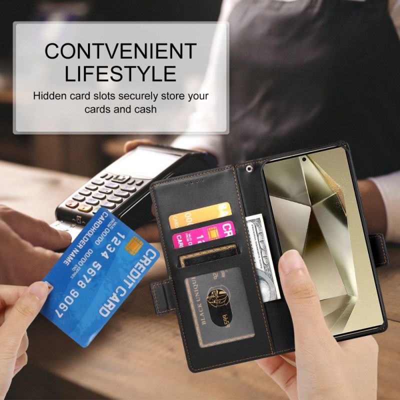 Lærdeksel Folio Deksel Samsung Galaxy S25 Ultra 5g Slank