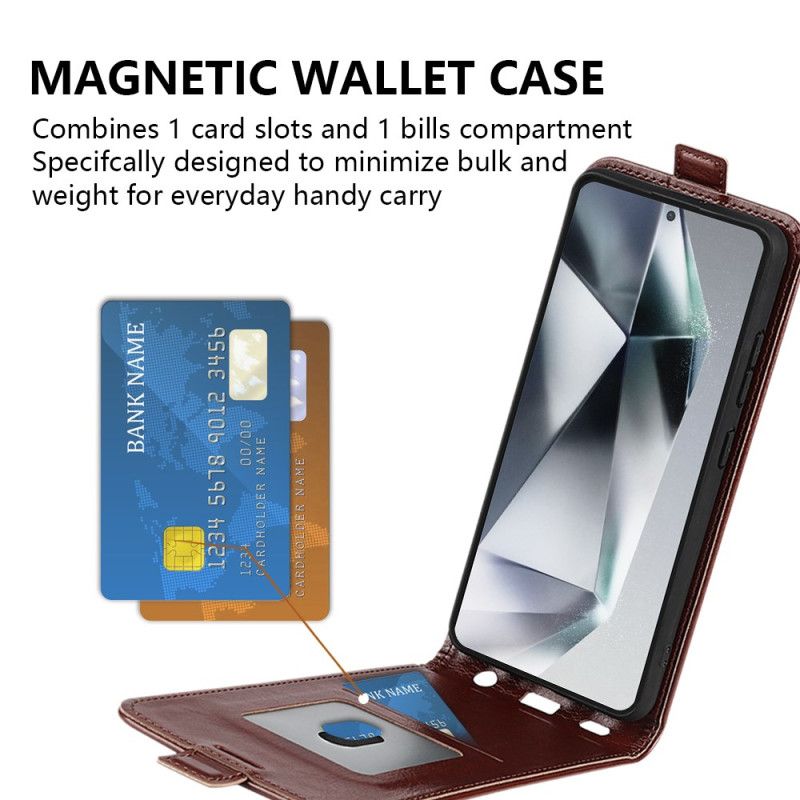 Lærdeksel Folio Deksel Samsung Galaxy S25 Ultra 5g Vertikal Klaff