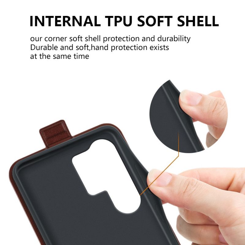 Lærdeksel Folio Deksel Samsung Galaxy S25 Ultra 5g Vertikal Klaff