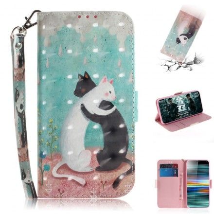 Folio Deksel Til Sony Xperia 10 Med Kjede Thong Cat Friends