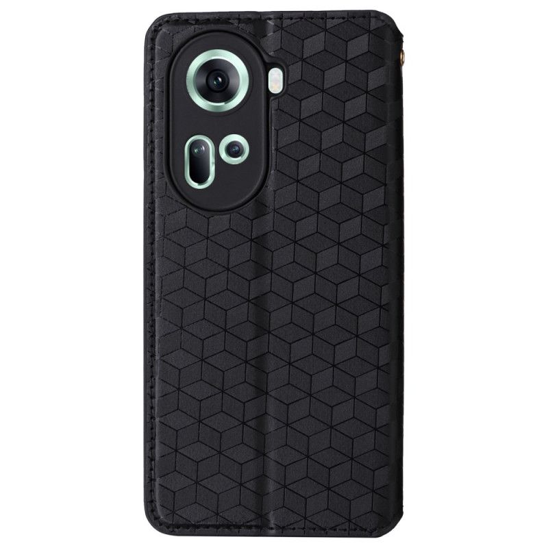 Folio Deksel Lær Oppo Reno 11 5g Mobildeksel 3d-diamanter