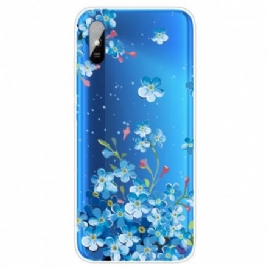 Deksel Til Xiaomi Redmi 9A Bukett Med Blå Blomster