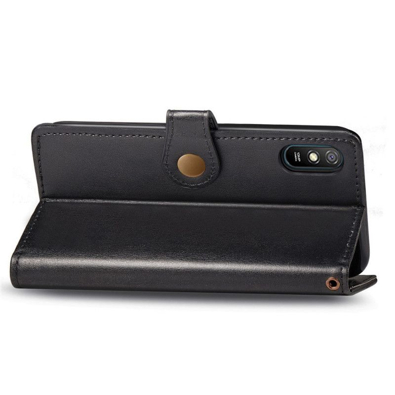 Folio Deksel Til Xiaomi Redmi 9A Imitert Skinn Og Vintage Lås