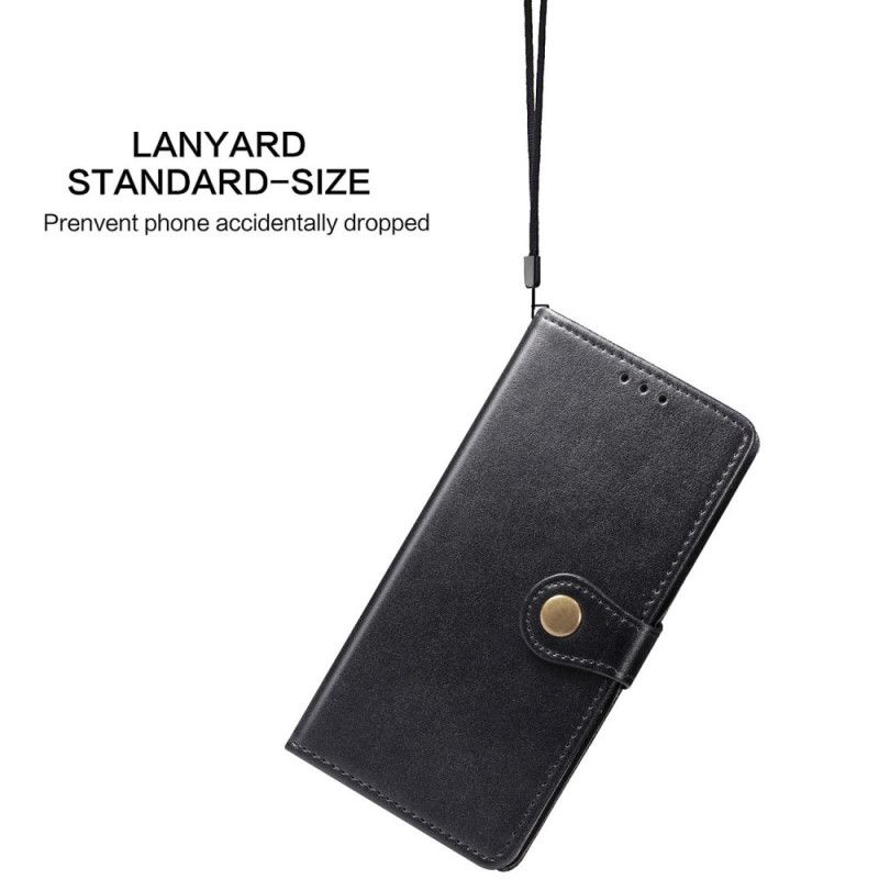 Folio Deksel Til Xiaomi Redmi 9A Imitert Skinn Og Vintage Lås