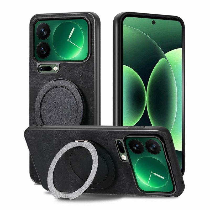 Deksel Til Xiaomi 17 Pro Roterende Stativ Og Retro Skinntekstur