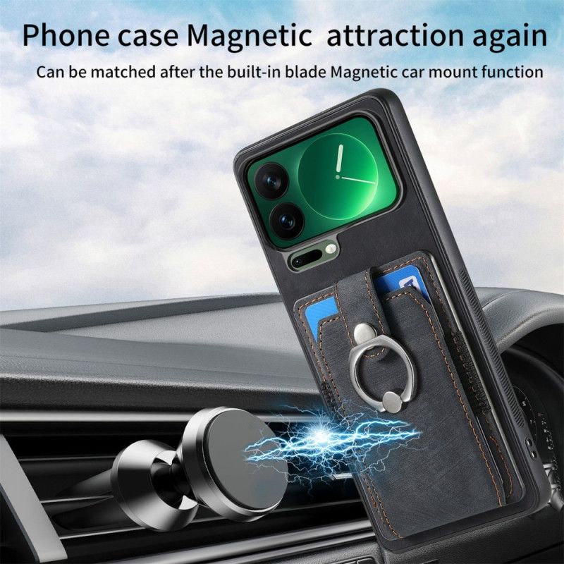 Deksel Til Xiaomi 17 Pro Stativ Og Kortholder I Lærimitasjon