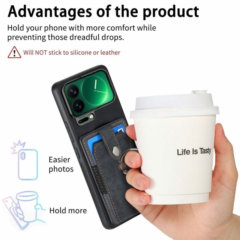 Deksel Til Xiaomi 17 Pro Stativ Og Kortholder I Lærimitasjon