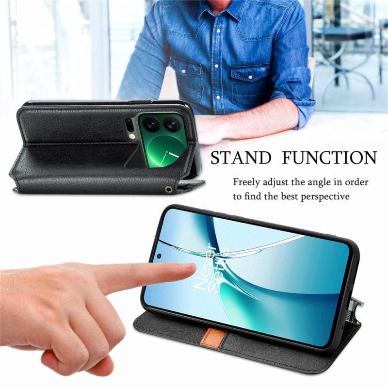 Folio Deksel Lær Xiaomi 17 Pro Vintage Diamantmønster