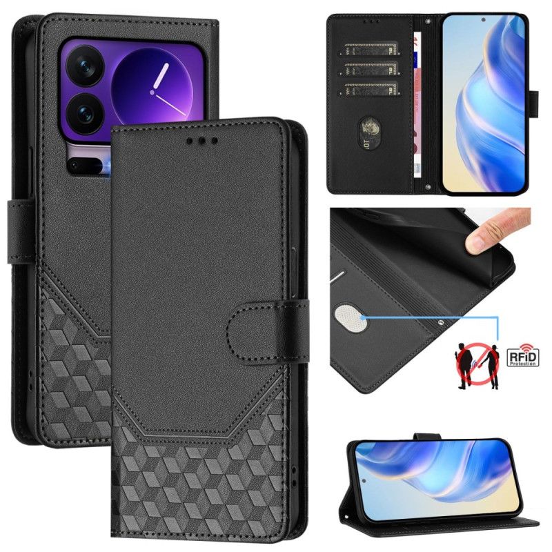 Folio Deksel Til Xiaomi 17 Pro Rfid-blokkering Og Bikakemønster