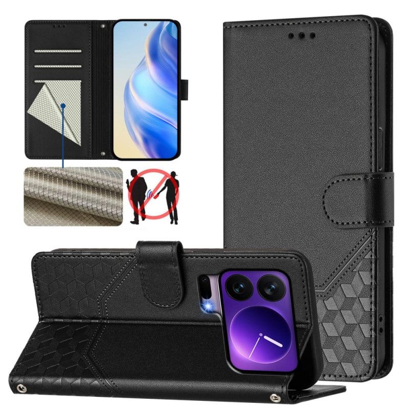 Folio Deksel Til Xiaomi 17 Pro Rfid-blokkering Og Bikakemønster