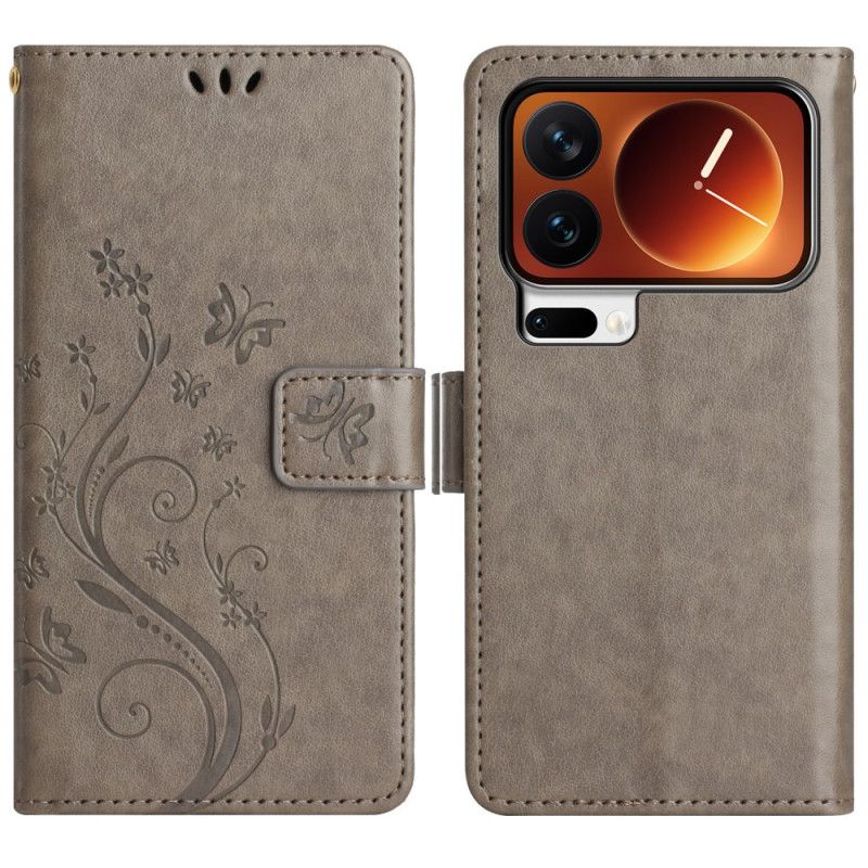 Folio Deksel Til Xiaomi 17 Pro Sommerfugler Og Blomster