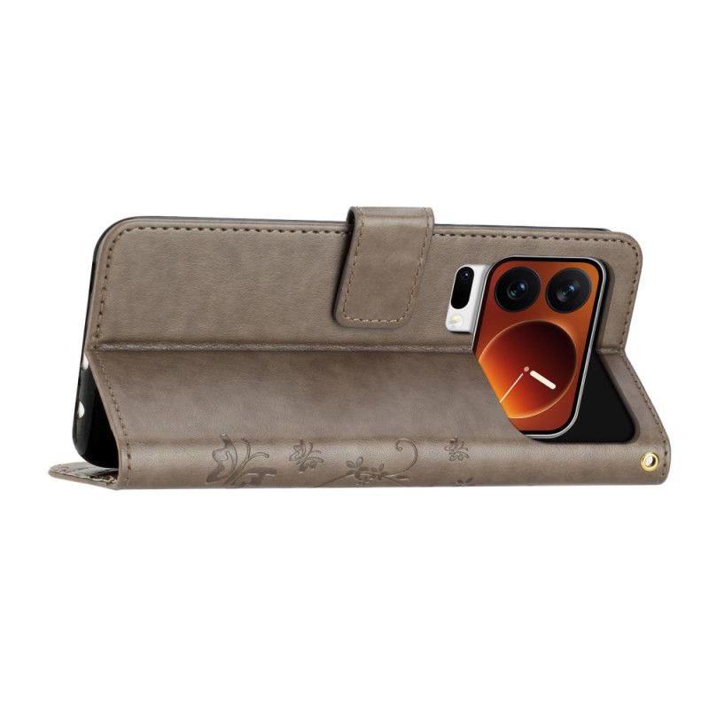 Folio Deksel Til Xiaomi 17 Pro Sommerfugler Og Blomster