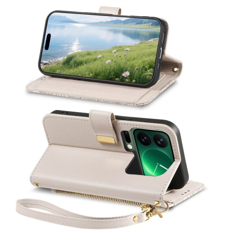 Folio Deksel Xiaomi 17 Pro Blomster- Og Bladmønster Beskyttelse Deksel