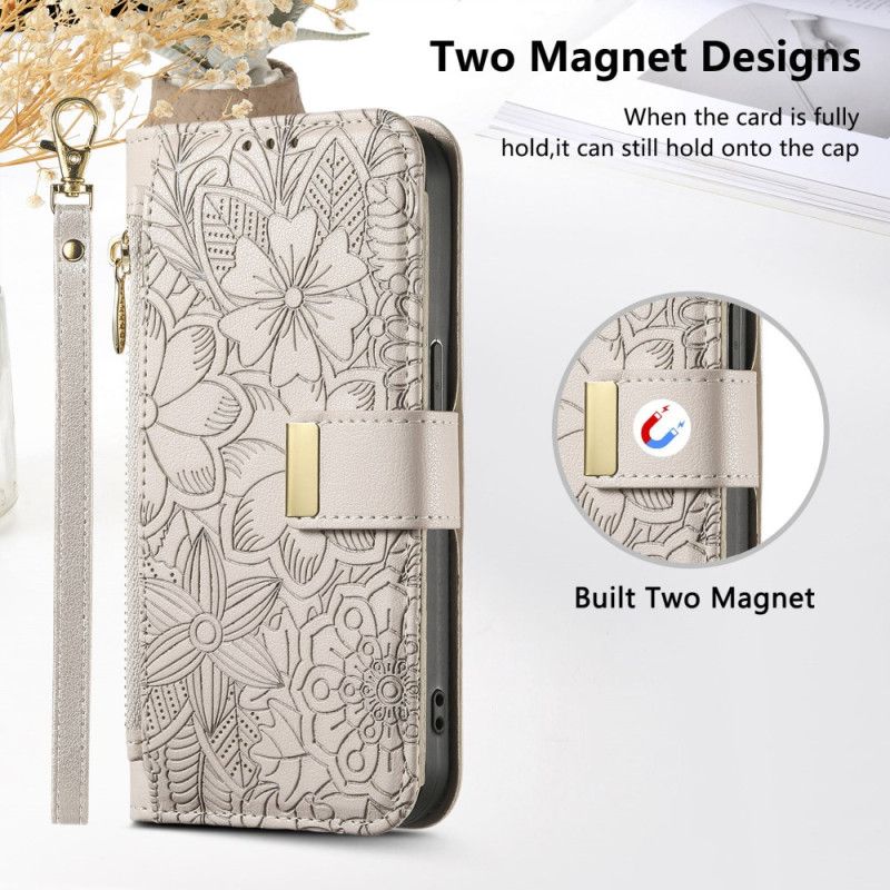 Folio Deksel Xiaomi 17 Pro Blomster- Og Bladmønster Beskyttelse Deksel