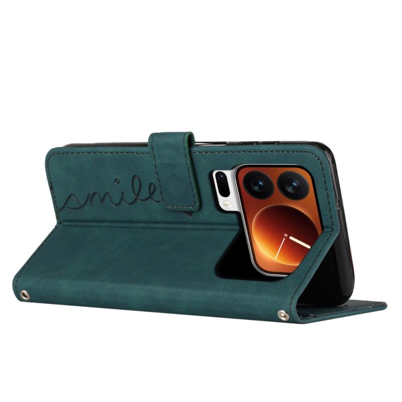 Folio Deksel Xiaomi 17 Pro Hjerte- Og Smilemønster