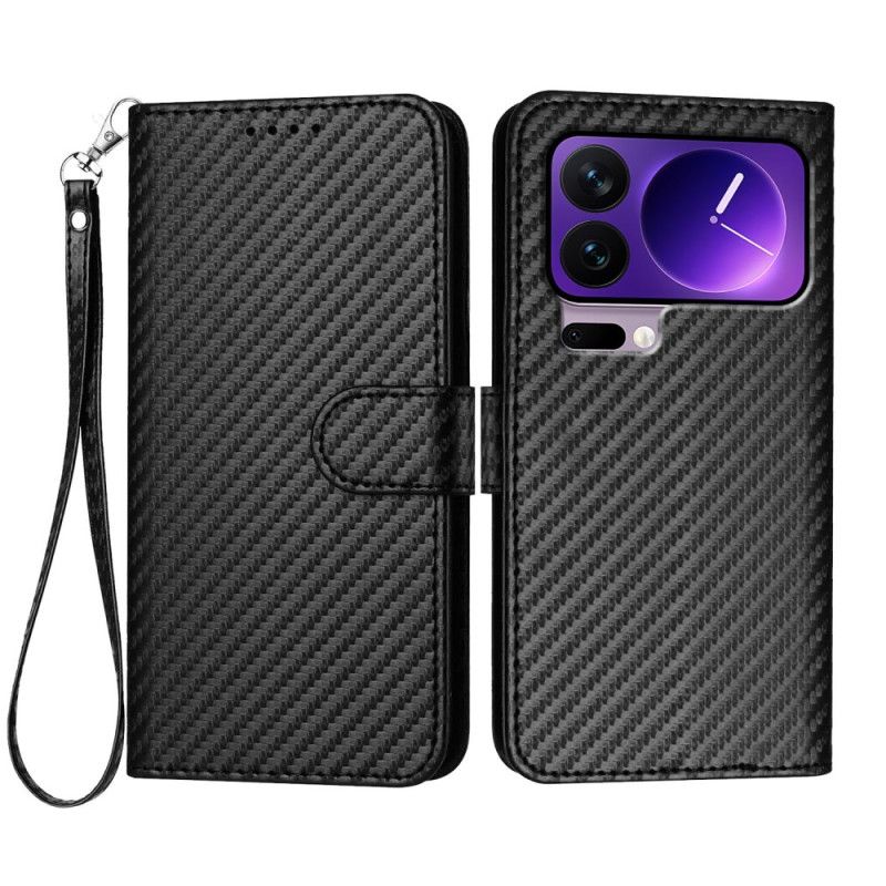 Lærdeksel Folio Deksel Xiaomi 17 Pro Karbonfibertekstur