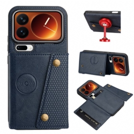 Lærdeksel Folio Deksel Xiaomi 17 Pro Mobildeksel Kortholder Og Stativ