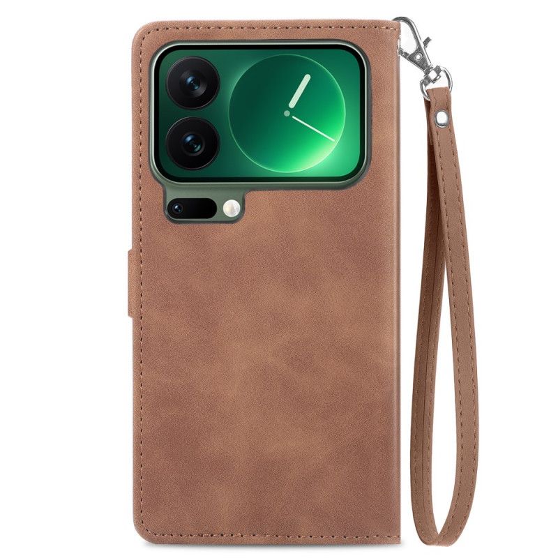 Lærdeksel Folio Deksel Xiaomi 17 Pro Mobildeksel Lommebok Med Blondemønster