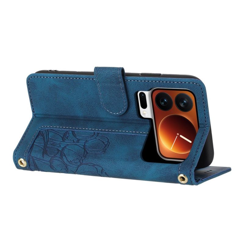 Lærdeksel Folio Deksel Xiaomi 17 Pro Mobildeksel Lommebok Med Tulipandesign