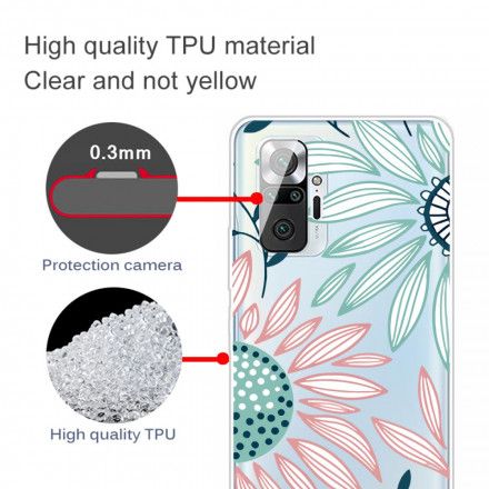 Deksel Til Xiaomi Redmi Note 10 Pro En Gjennomsiktig Blomst