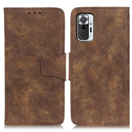 Folio Deksel Til Xiaomi Redmi Note 10 Pro Lærdeksel Vintage Magnetisk Klaff
