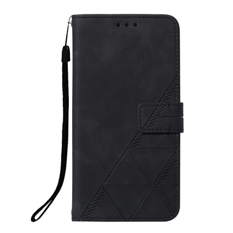 Folio Deksel Til Xiaomi Redmi Note 10 Pro Med Kjede Geometrisk Skinnstil
