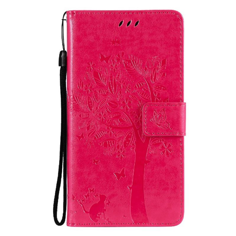 Folio Deksel Til Xiaomi Redmi Note 10 Pro Med Kjede Tre Og Strappy Cat