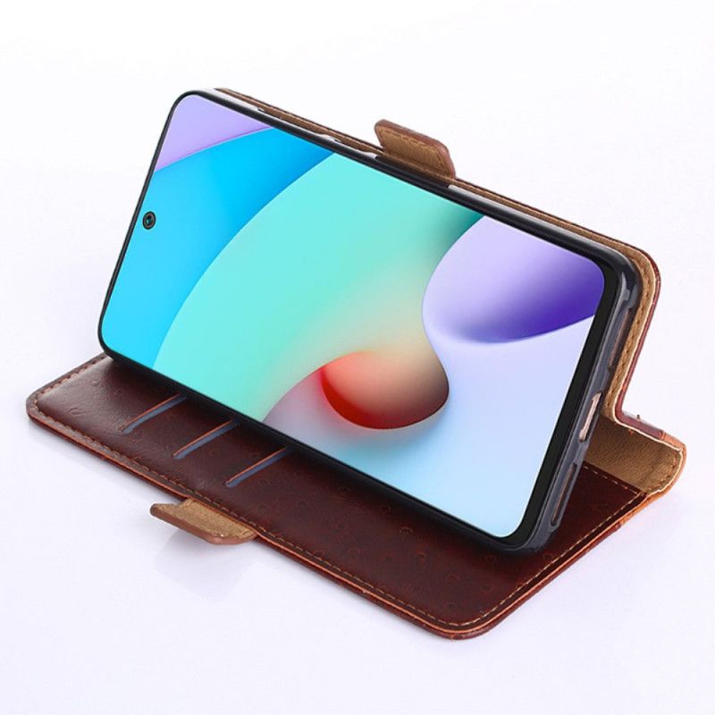 Folio Deksel Til Xiaomi Redmi Note 10 Pro Tofarget Strutshudtekstur