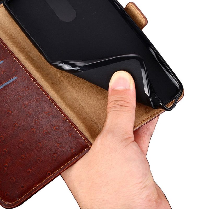 Folio Deksel Til Xiaomi Redmi Note 10 Pro Tofarget Strutshudtekstur