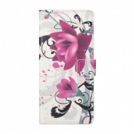 Folio Deksel Til Xiaomi Redmi Note 10 Pro Tropiske Blomster
