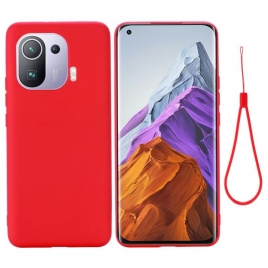Deksel Til Xiaomi Mi 11 Pro Flytende Silikon Med Snor