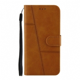 Folio Deksel Til Xiaomi Mi 11 Pro Med Kjede Geometrisk Strappy Leather Style