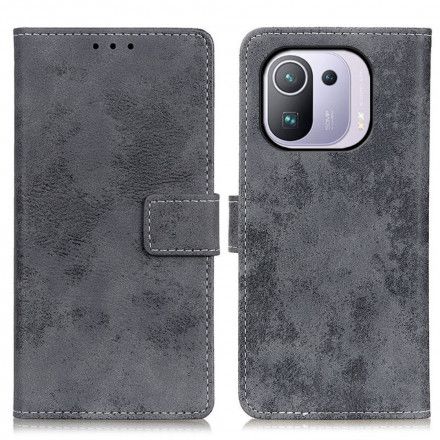 Folio Deksel Til Xiaomi Mi 11 Pro Vintage Kunstskinn