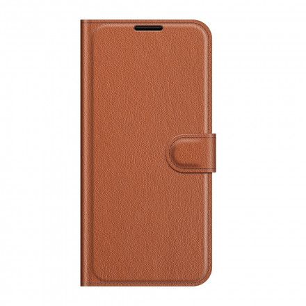 Folio Deksel Til Vivo Y72 5G Klassisk Litchi Imitert Skinn