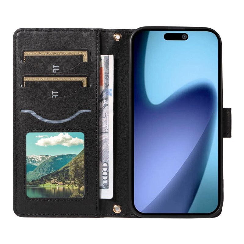 Folio Deksel iPhone Air Vattert Med Stropp Og Skulderstropp Beskyttelse Deksel