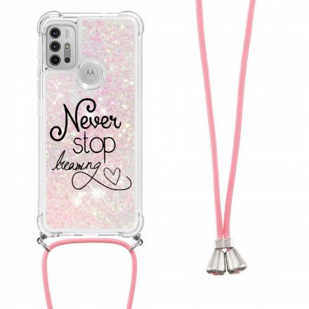 Deksel Til Moto G10 / G30 Med Snor Stopp Aldri Glittersnor