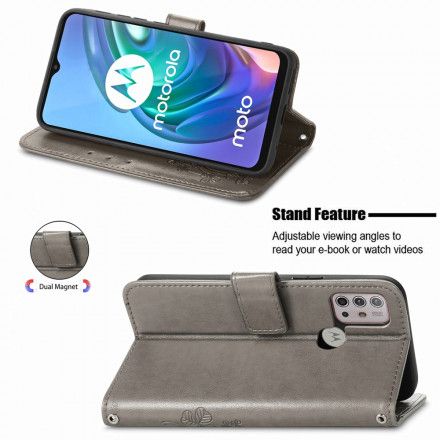 Folio Deksel Til Moto G10 / G30 Asiatiske Blomster