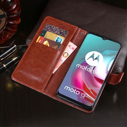 Folio Deksel Til Moto G10 / G30 Imitert Skinn Idewei