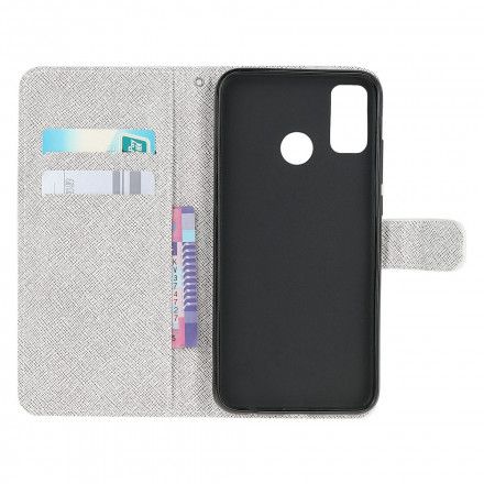Folio Deksel Til Moto G10 / G30 Med Kjede Lunar Strap Blomster