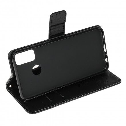 Folio Deksel Til Moto G10 / G30 Med Kjede Thong Sommerfugler Og Blomster