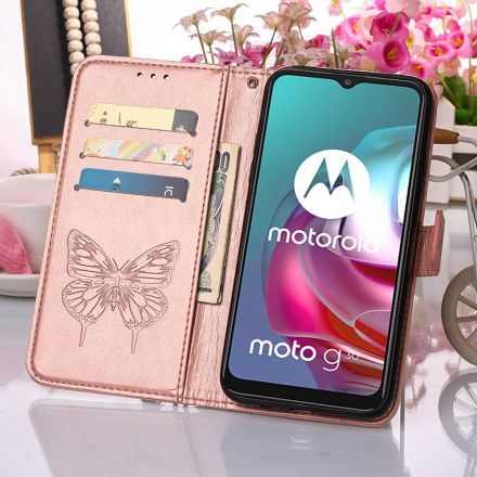 Folio Deksel Til Moto G10 / G30 Sommerfugldesign