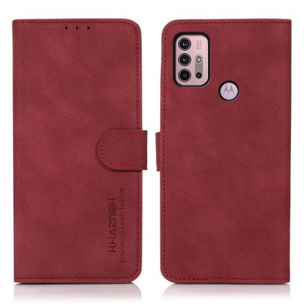 Lærdeksel Til Moto G10 / G30 Khazneh Teksturert Skinneffekt