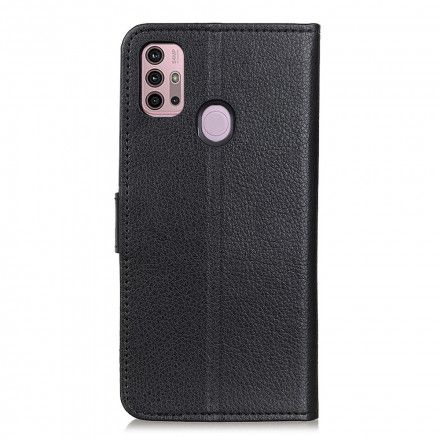 Lærdeksel Til Moto G10 / G30 Tradisjonelt Litchi Imitert Skinn