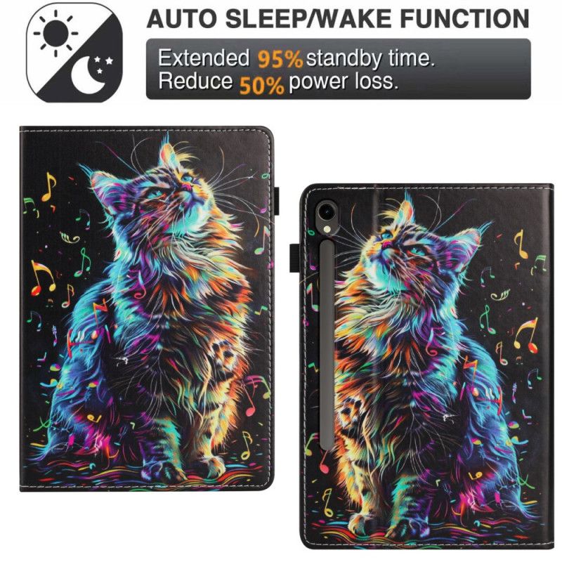 Case Etui Samsung Galaxy Tab S10 Fe Mobildeksel Musikalsk Katt