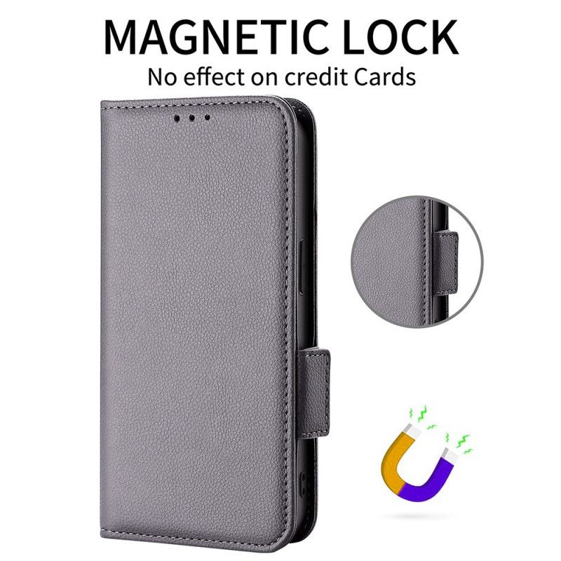 Lærdeksel Folio Deksel Oneplus 15r Litchi-tekstur Med Stropp