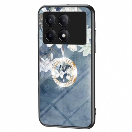 Deksel Poco X6 Pro 5g Blomsterring-holder I Herdet Glass Beskyttelse Deksel