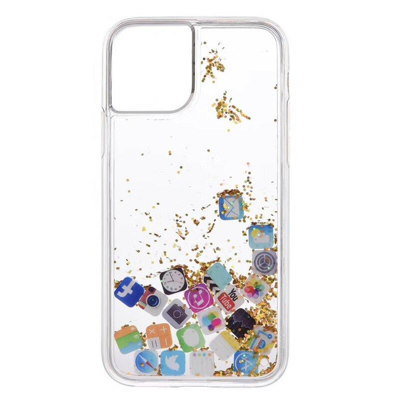 Deksel Til iPhone 11 Pro Glitter App-ikoner